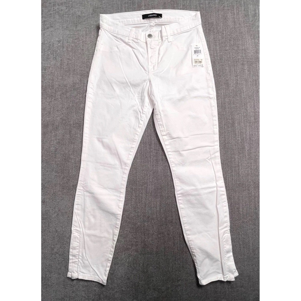 J Brand Jeans Womens 28 White Denim Ankle Zip Skinny Leg 83520K120
